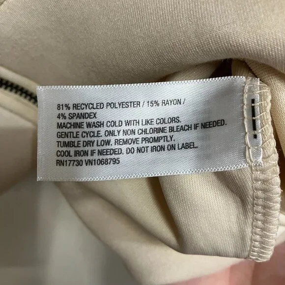 A New Day Women's Large Cream Double Knit Full Zip Hoodie Sweatshirt Long Sleeve - Picture 4 of 10